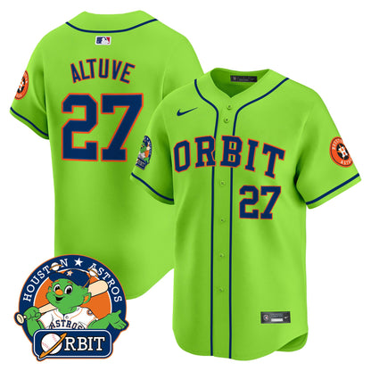 Astros Orbit Patch Vapor Premier Limited Jersey - All Stitched