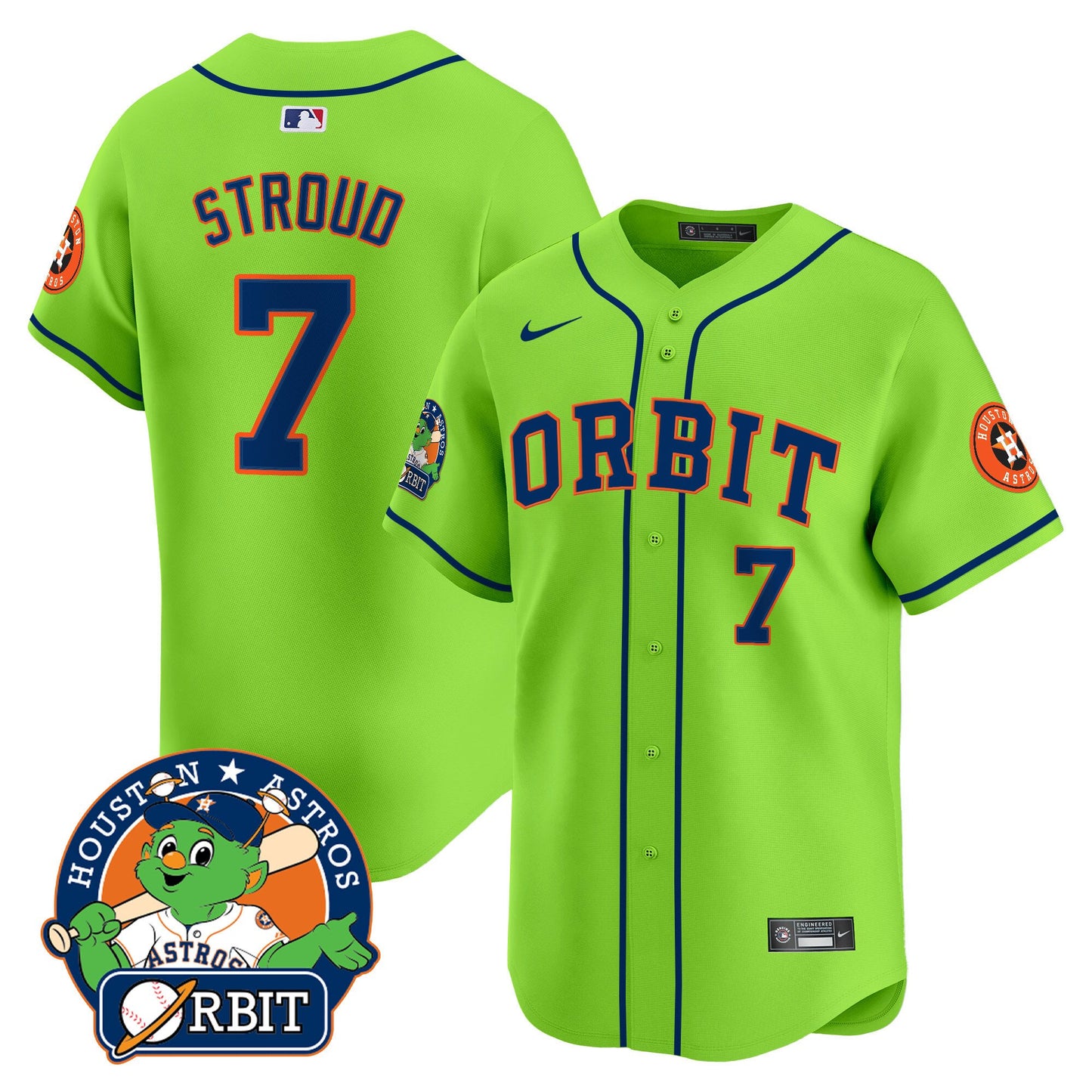 Astros Orbit Patch Vapor Premier Limited Jersey - All Stitched