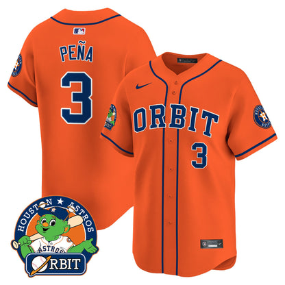 Astros Orbit Patch Vapor Premier Limited Jersey - All Stitched