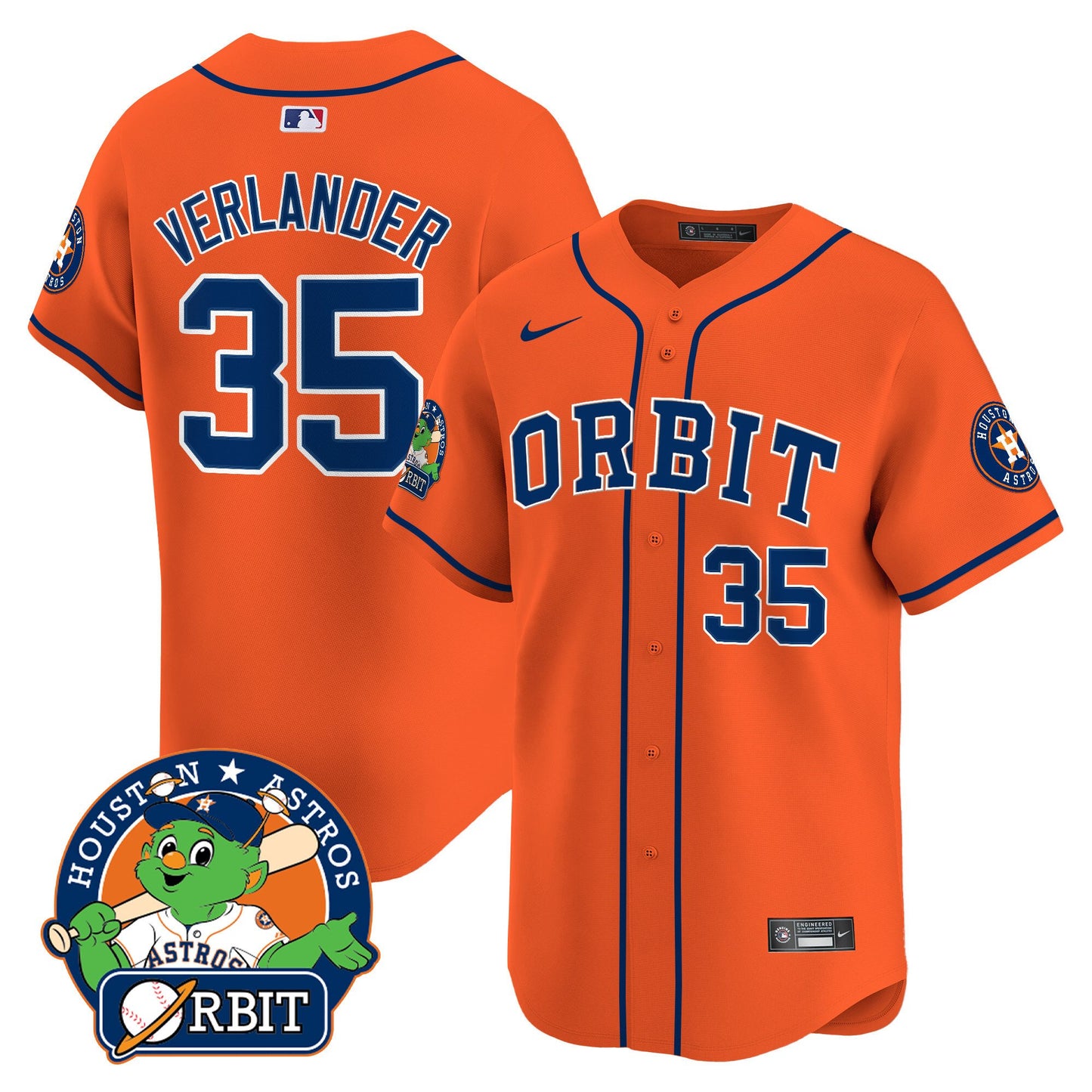 Astros Orbit Patch Vapor Premier Limited Jersey - All Stitched