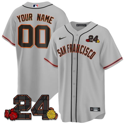 San Francisco Giants 2024 Willie Mays Patch Vapor Premier Limited Custom Jersey V2 - All Stitched