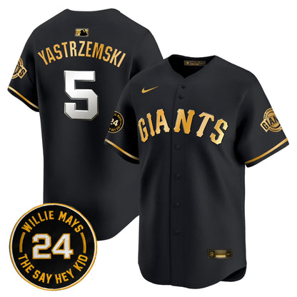 San Francisco Giants 2024 Willie Mays Patch Vapor Premier Limited Jersey - All Stitched