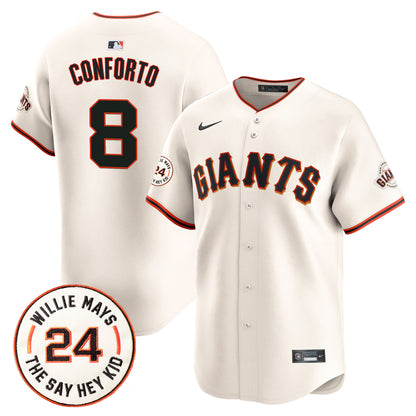 San Francisco Giants 2024 Willie Mays Patch Vapor Premier Limited Jersey - All Stitched