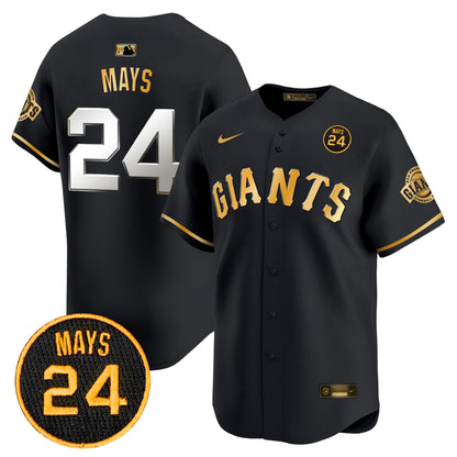 San Francisco Giants 2024 Willie Mays Patch Vapor Premier Limited Jersey V3 - All Stitched