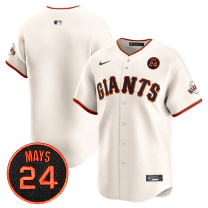 San Francisco Giants 2024 Willie Mays Patch Vapor Premier Limited Jersey V3 - All Stitched