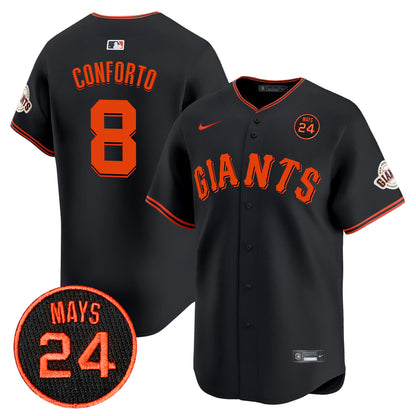 San Francisco Giants 2024 Willie Mays Patch Vapor Premier Limited Jersey V3 - All Stitched