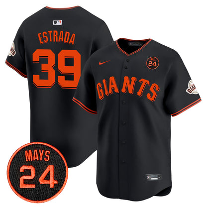 San Francisco Giants 2024 Willie Mays Patch Vapor Premier Limited Jersey V3 - All Stitched