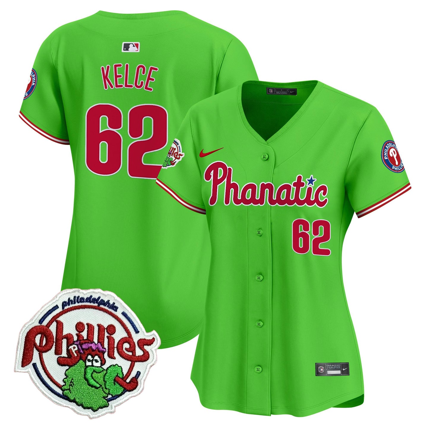 Women's Phillies Phanatic Patch Vapor Premier Limited Jersey - All Stitched