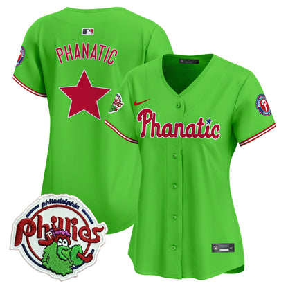 Women's Phillies Phanatic Patch Vapor Premier Limited Jersey - All Stitched