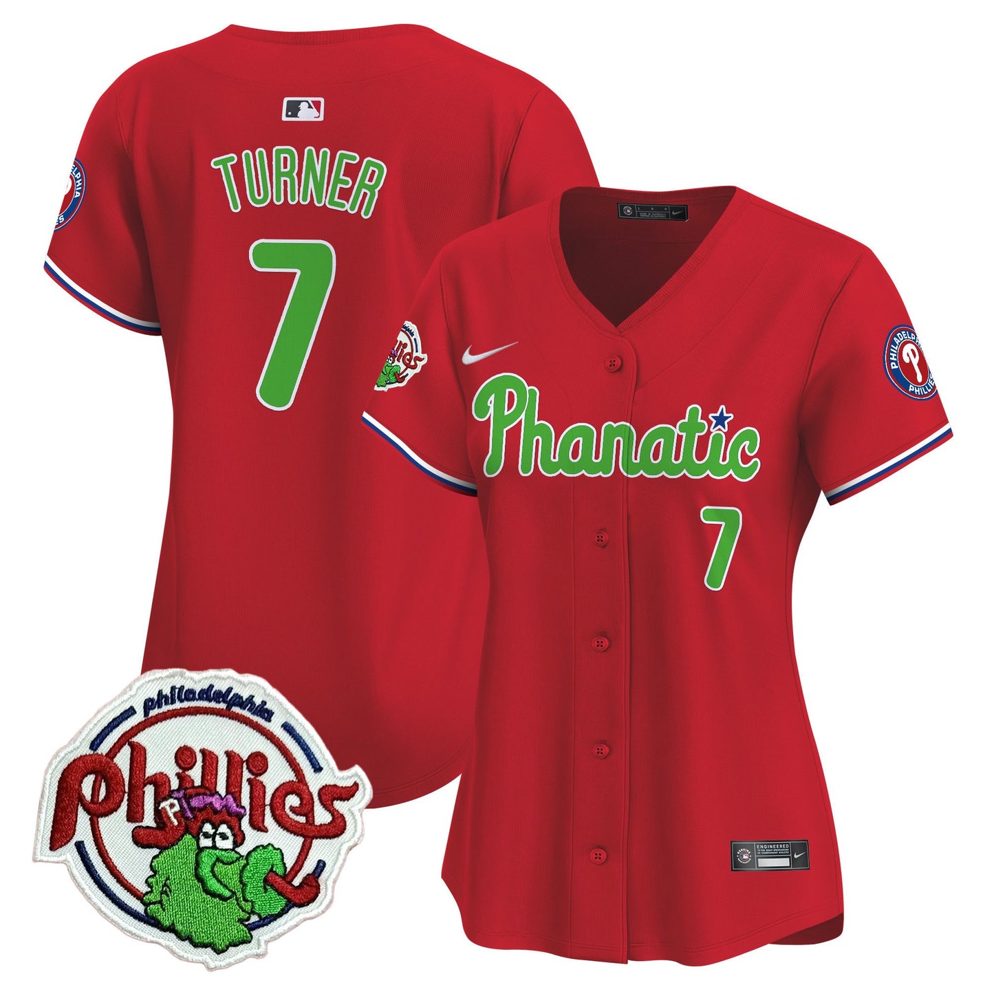 Women's Phillies Phanatic Patch Vapor Premier Limited Jersey - All Stitched