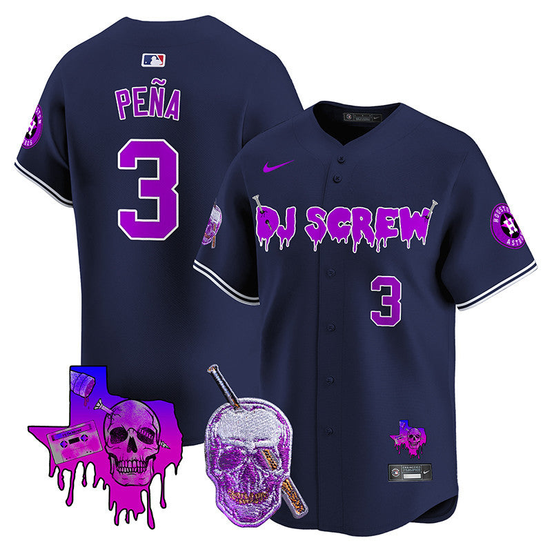 Astros DJ Screw Vapor Premier Limited Jersey - All Stitched