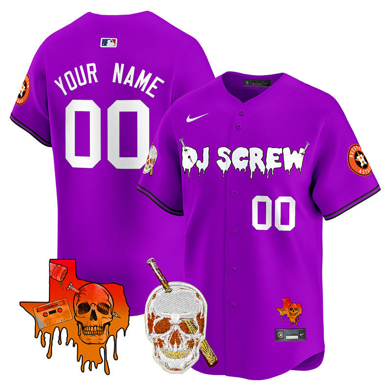 Astros DJ Screw Vapor Premier Limited Custom Jersey V2 - All Stitched