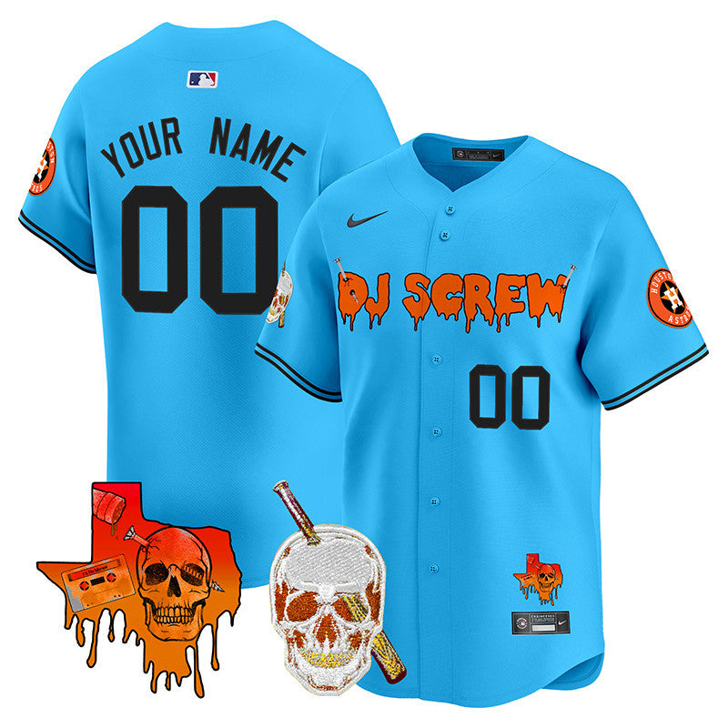 Astros DJ Screw Vapor Premier Limited Custom Jersey V2 - All Stitched