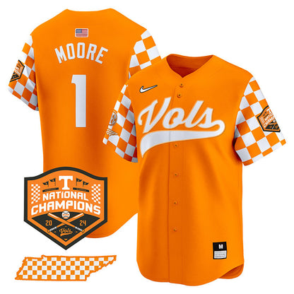 Tennessee Volunteers Checkerboard 2024 Champions Vapor Premier Limited Jersey - All Stitched