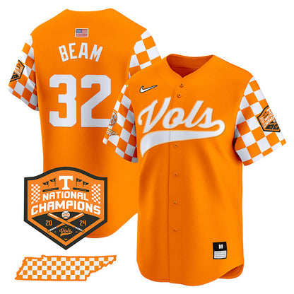 Tennessee Volunteers Checkerboard 2024 Champions Vapor Premier Limited Jersey - All Stitched