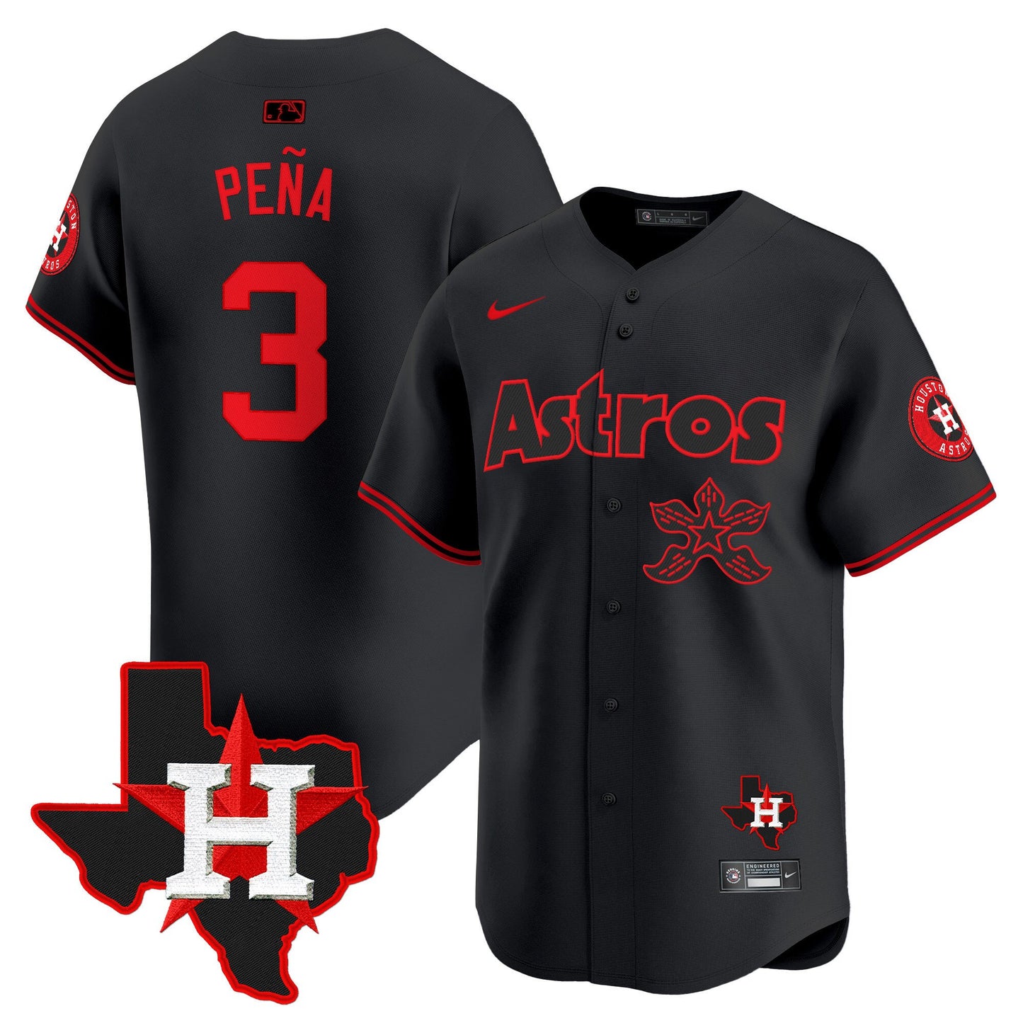 Men's Astros Stranger Things Vapor Premier Limited Jersey - All Stitched