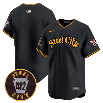 Pittsburgh Pirates 412 Patch Vapor Premier Limited Jersey - All Stitched