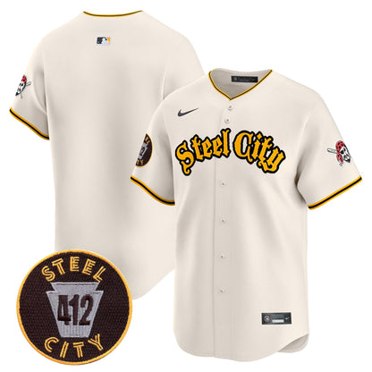 Pittsburgh Pirates 412 Patch Vapor Premier Limited Jersey - All Stitched