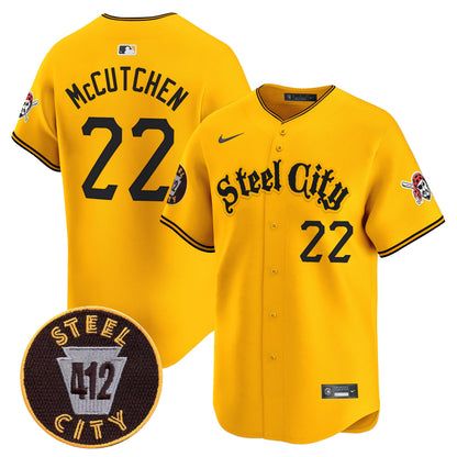 Pittsburgh Pirates 412 Patch Vapor Premier Limited Jersey - All Stitched