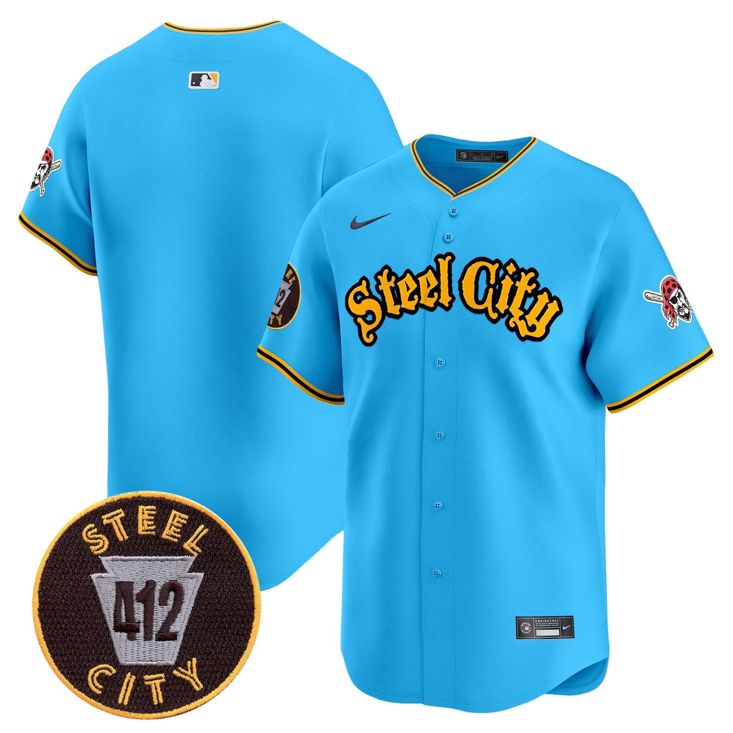 Pittsburgh Pirates 412 Patch Vapor Premier Limited Jersey - All Stitched