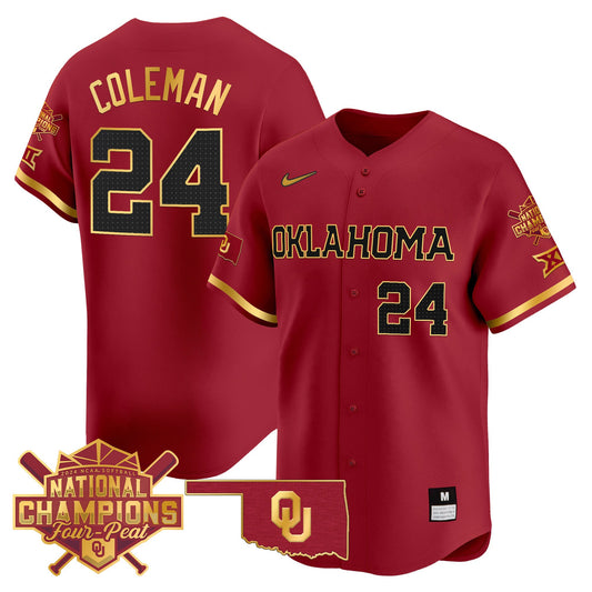 Men's size - Oklahoma Women's Champions Patch Gold Trim Vapor Premier Limited Jersey - All Stitched