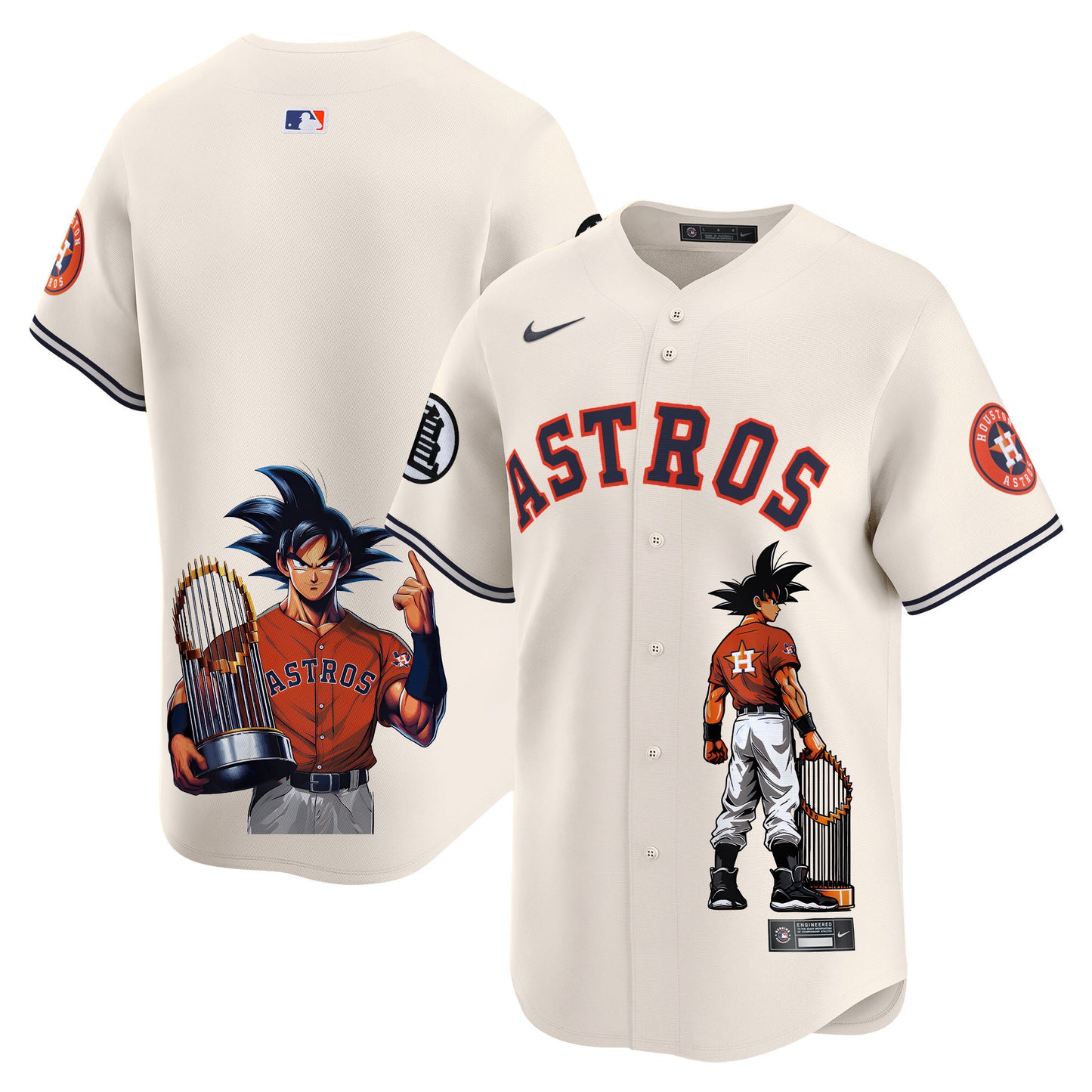 Astros Dragon Ball Son Goku Vapor Premier Limited Jersey - Printed