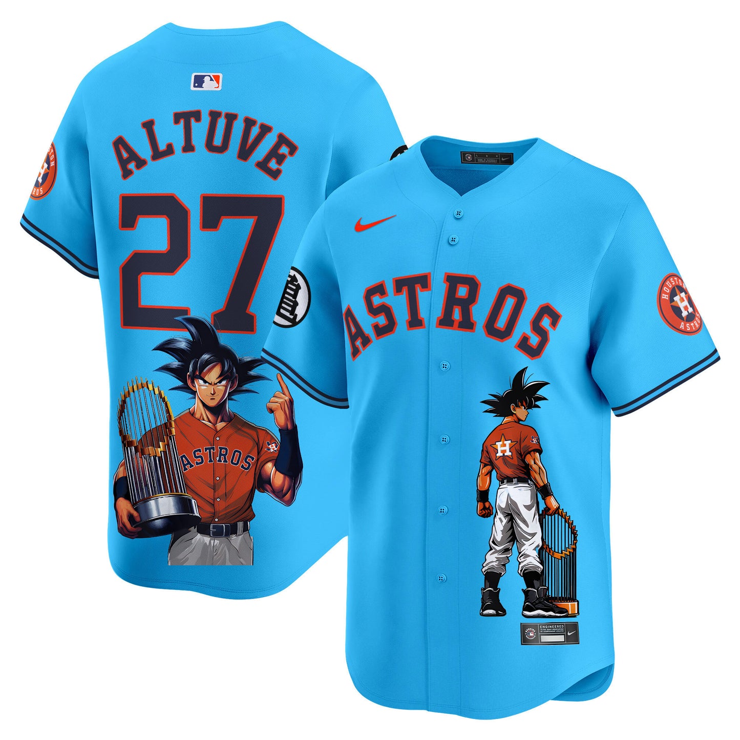 Astros Dragon Ball Son Goku Vapor Premier Limited Jersey - Printed