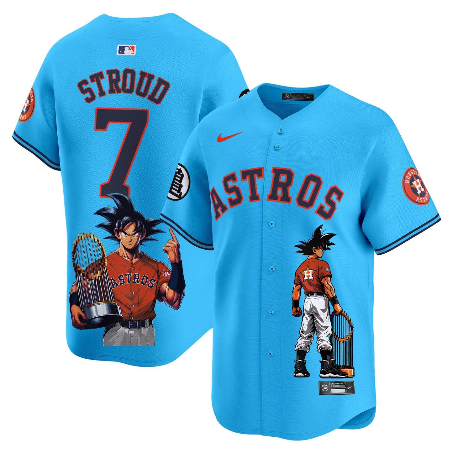 Astros Dragon Ball Son Goku Vapor Premier Limited Jersey - Printed