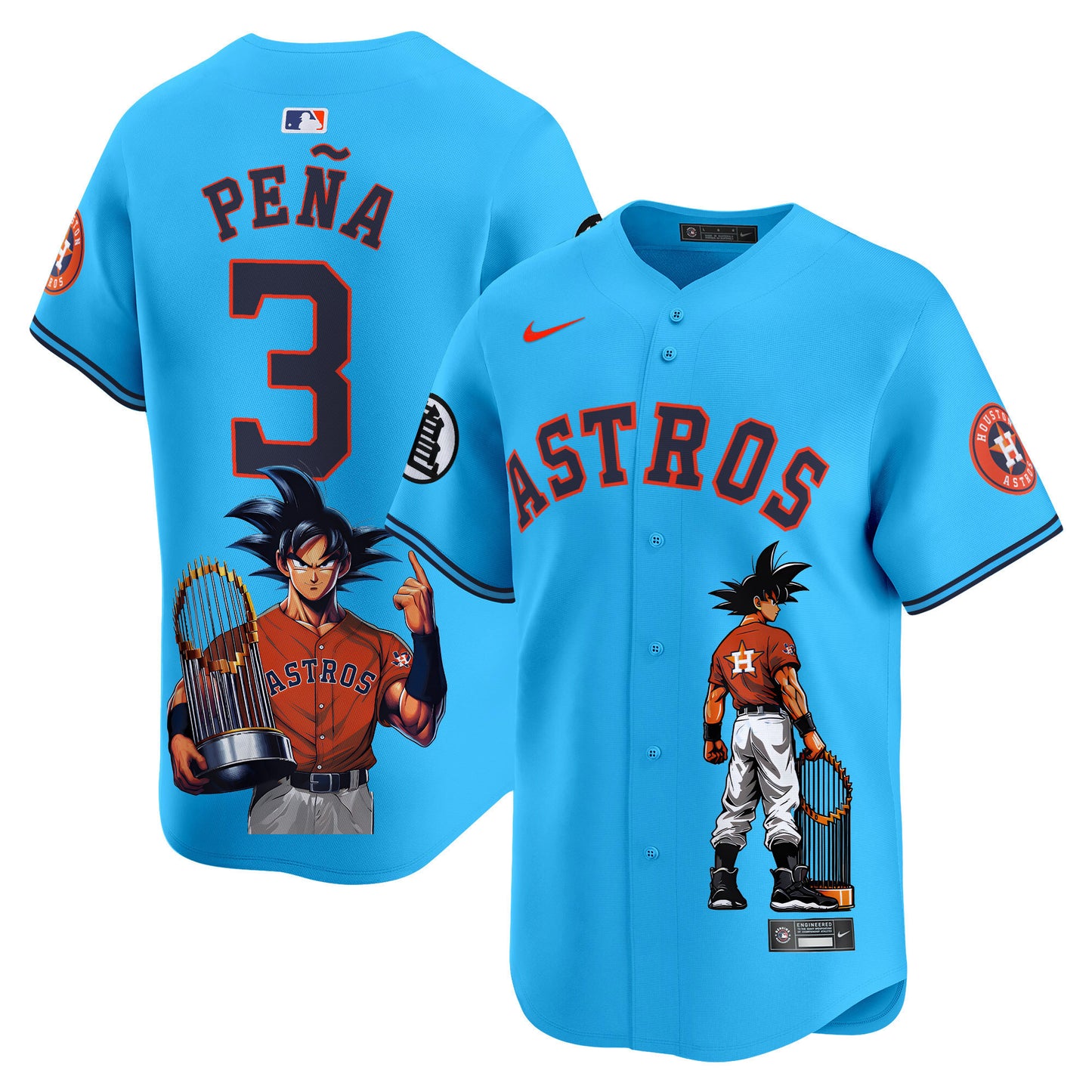 Astros Dragon Ball Son Goku Vapor Premier Limited Jersey - Printed