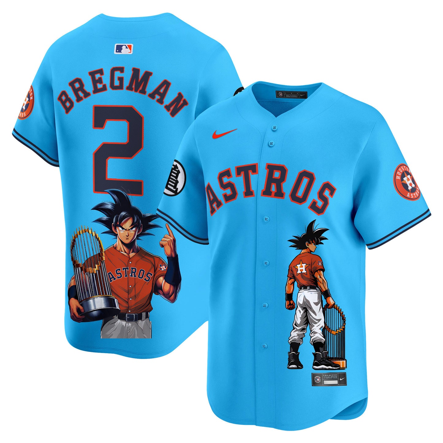 Astros Dragon Ball Son Goku Vapor Premier Limited Jersey - Printed