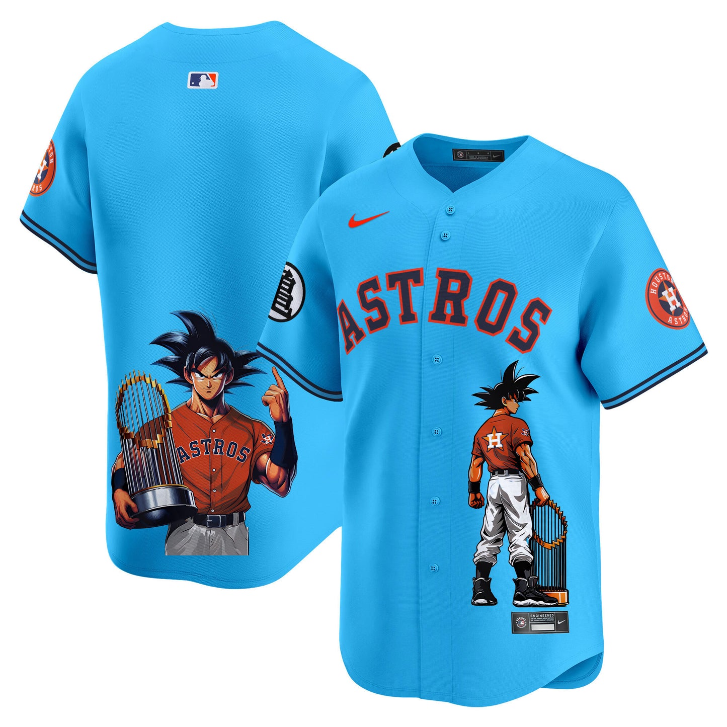 Astros Dragon Ball Son Goku Vapor Premier Limited Jersey - Printed