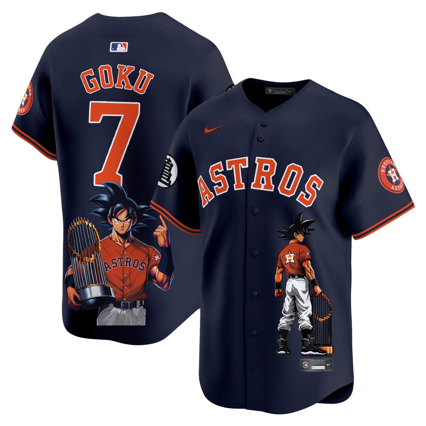 Astros Dragon Ball Son Goku Vapor Premier Limited Jersey - Printed