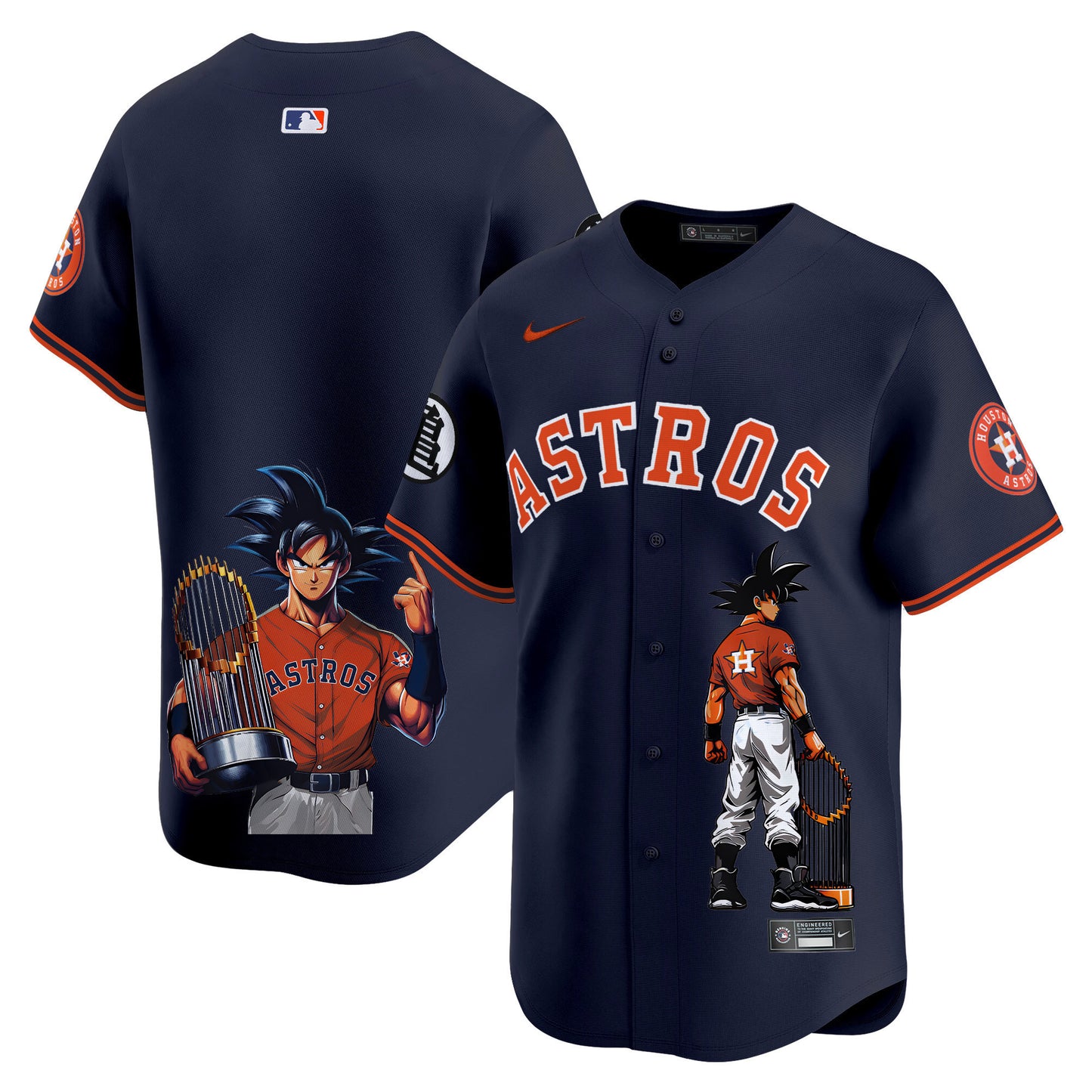 Astros Dragon Ball Son Goku Vapor Premier Limited Jersey - Printed