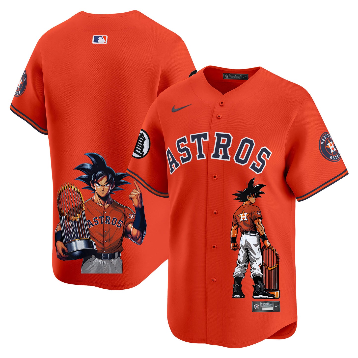 Astros Dragon Ball Son Goku Vapor Premier Limited Jersey - Printed