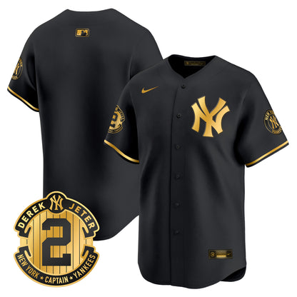 Yankees Derek Jeter Patch Vapor Premier Limited Jersey - All Stitched