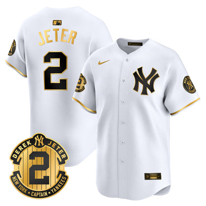 Yankees Derek Jeter Patch Vapor Premier Limited Jersey - All Stitched