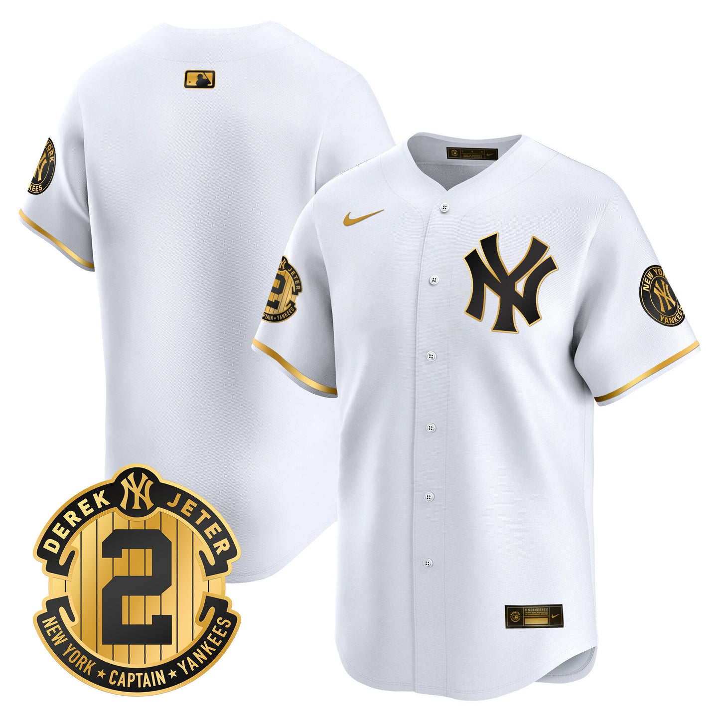 Yankees Derek Jeter Patch Vapor Premier Limited Jersey - All Stitched