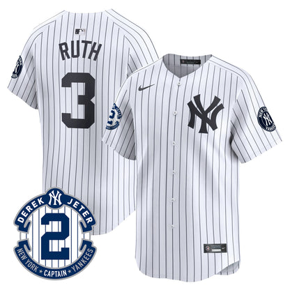 Yankees Derek Jeter Patch Vapor Premier Limited Jersey - All Stitched