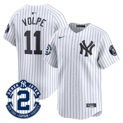 Yankees Derek Jeter Patch Vapor Premier Limited Jersey - All Stitched