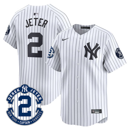 Yankees Derek Jeter Patch Vapor Premier Limited Jersey - All Stitched