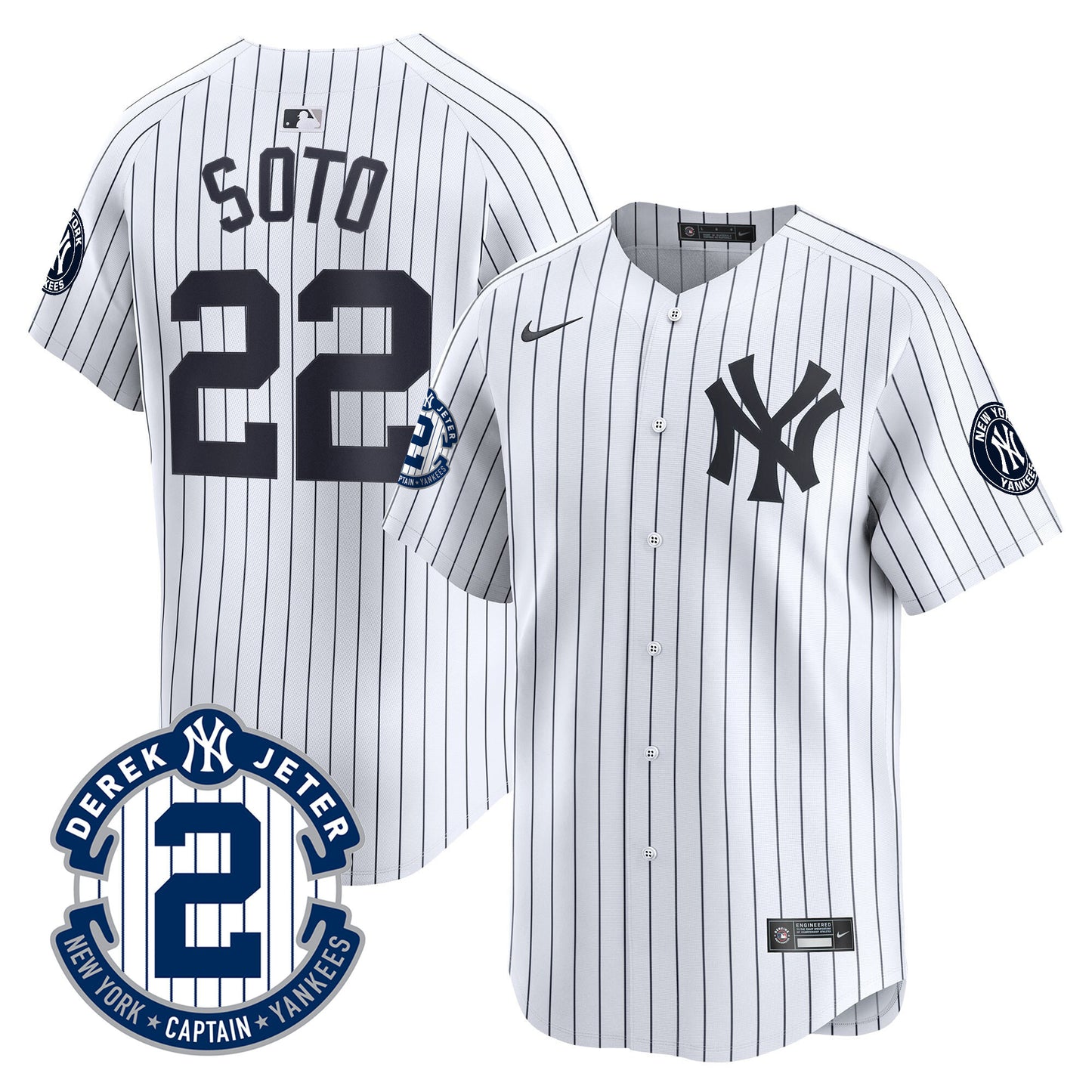 Yankees Derek Jeter Patch Vapor Premier Limited Jersey - All Stitched