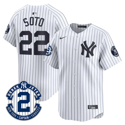 Yankees Derek Jeter Patch Vapor Premier Limited Jersey - All Stitched