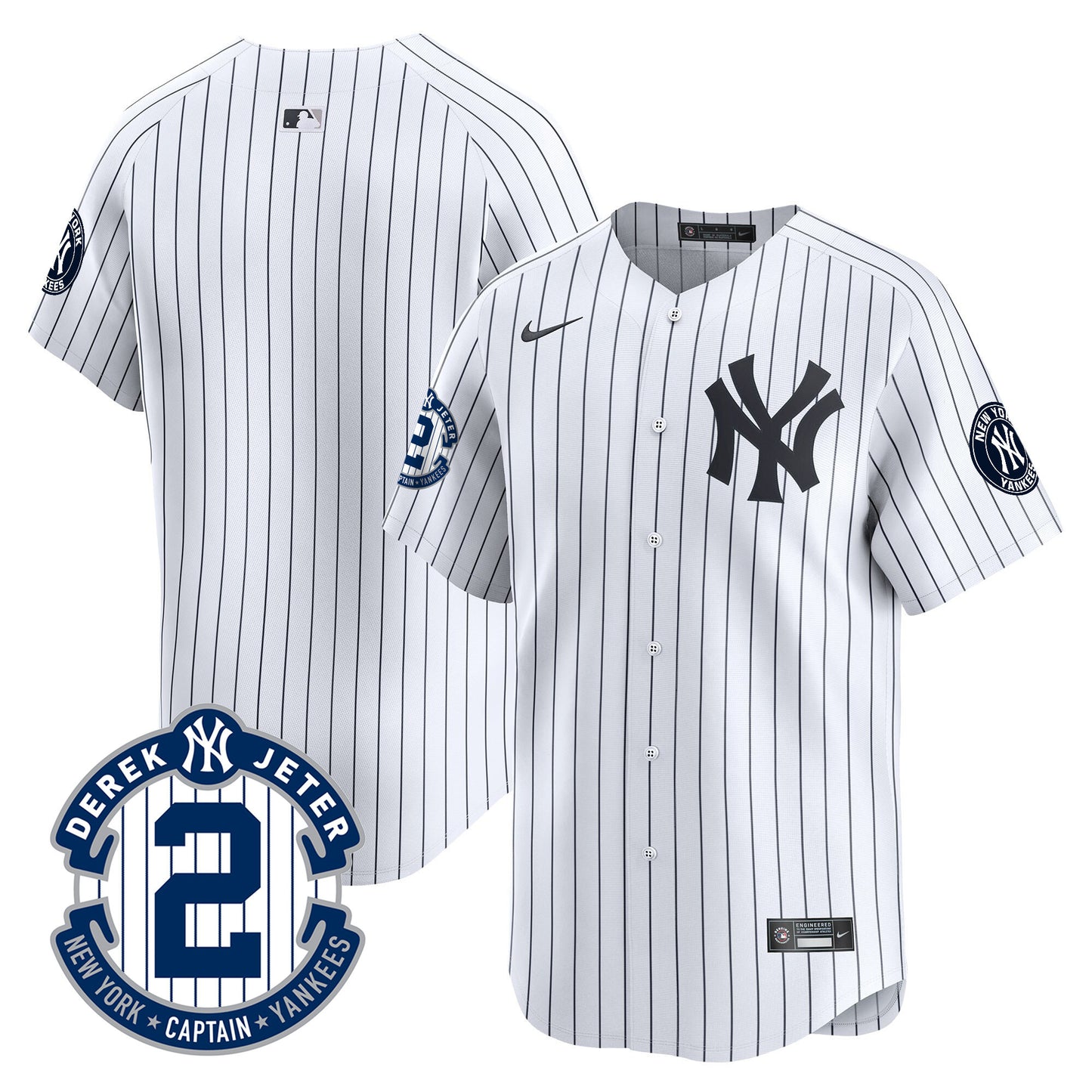 Yankees Derek Jeter Patch Vapor Premier Limited Jersey - All Stitched