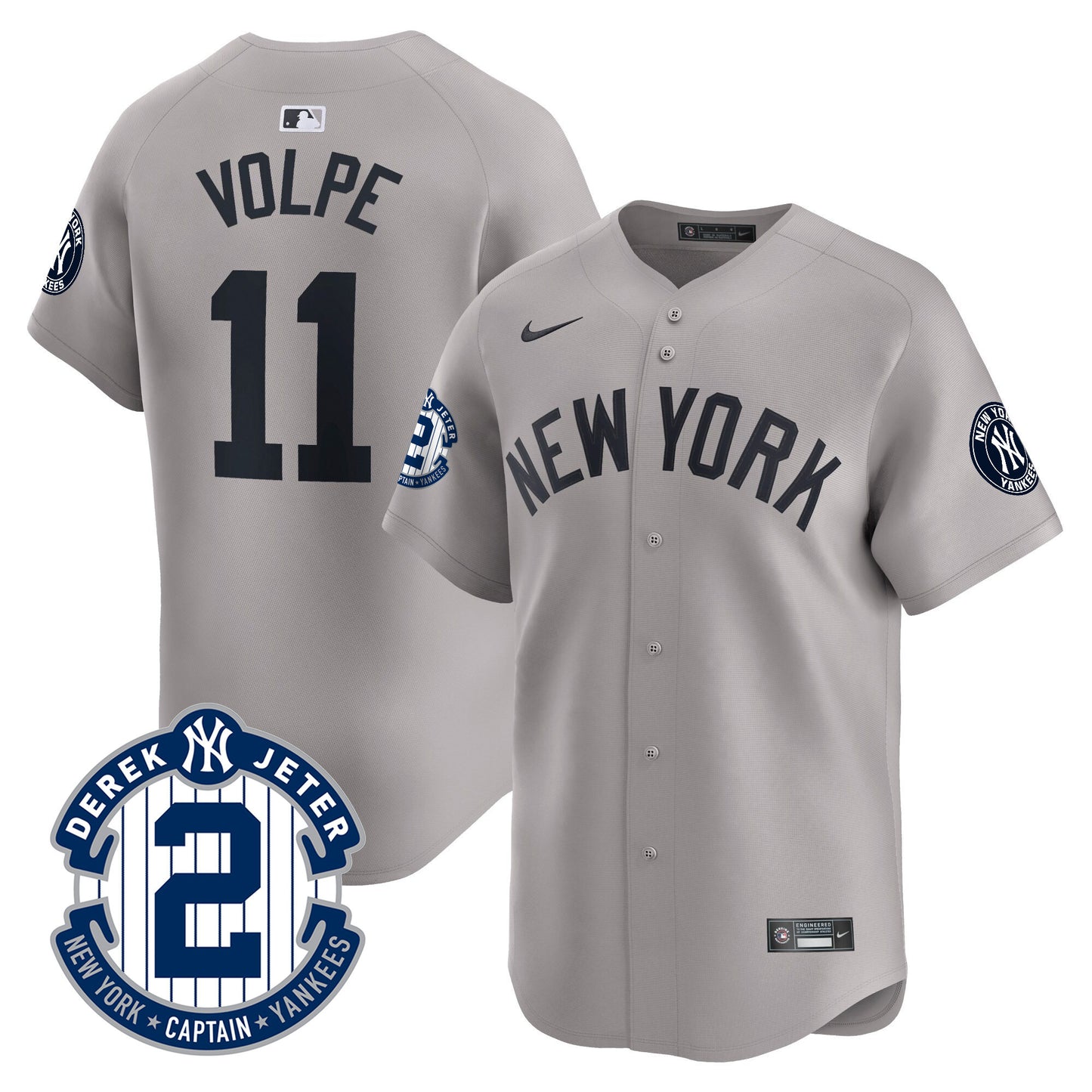 Yankees Derek Jeter Patch Vapor Premier Limited Jersey - All Stitched