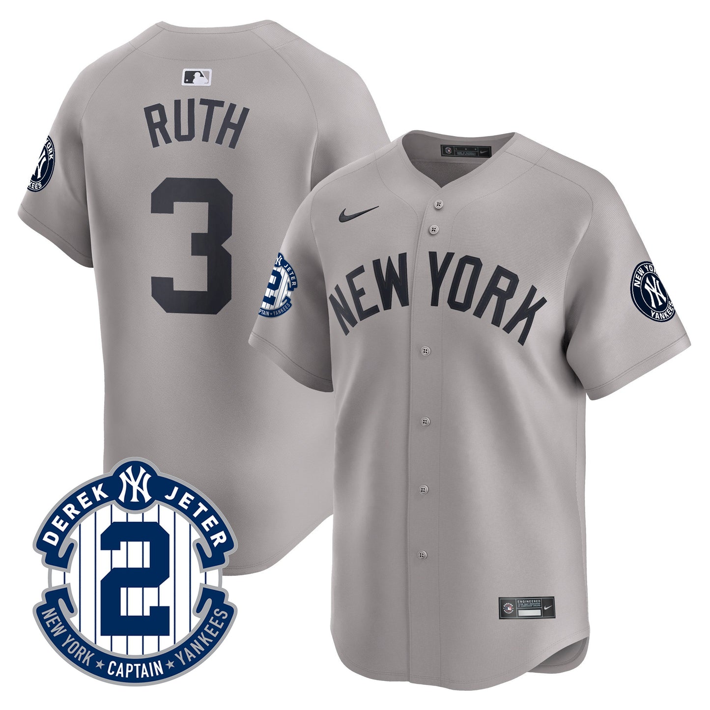 Yankees Derek Jeter Patch Vapor Premier Limited Jersey - All Stitched