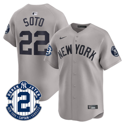 Yankees Derek Jeter Patch Vapor Premier Limited Jersey - All Stitched