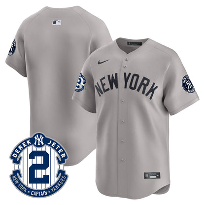 Yankees Derek Jeter Patch Vapor Premier Limited Jersey - All Stitched