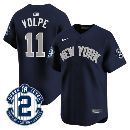 Yankees Derek Jeter Patch Vapor Premier Limited Jersey - All Stitched