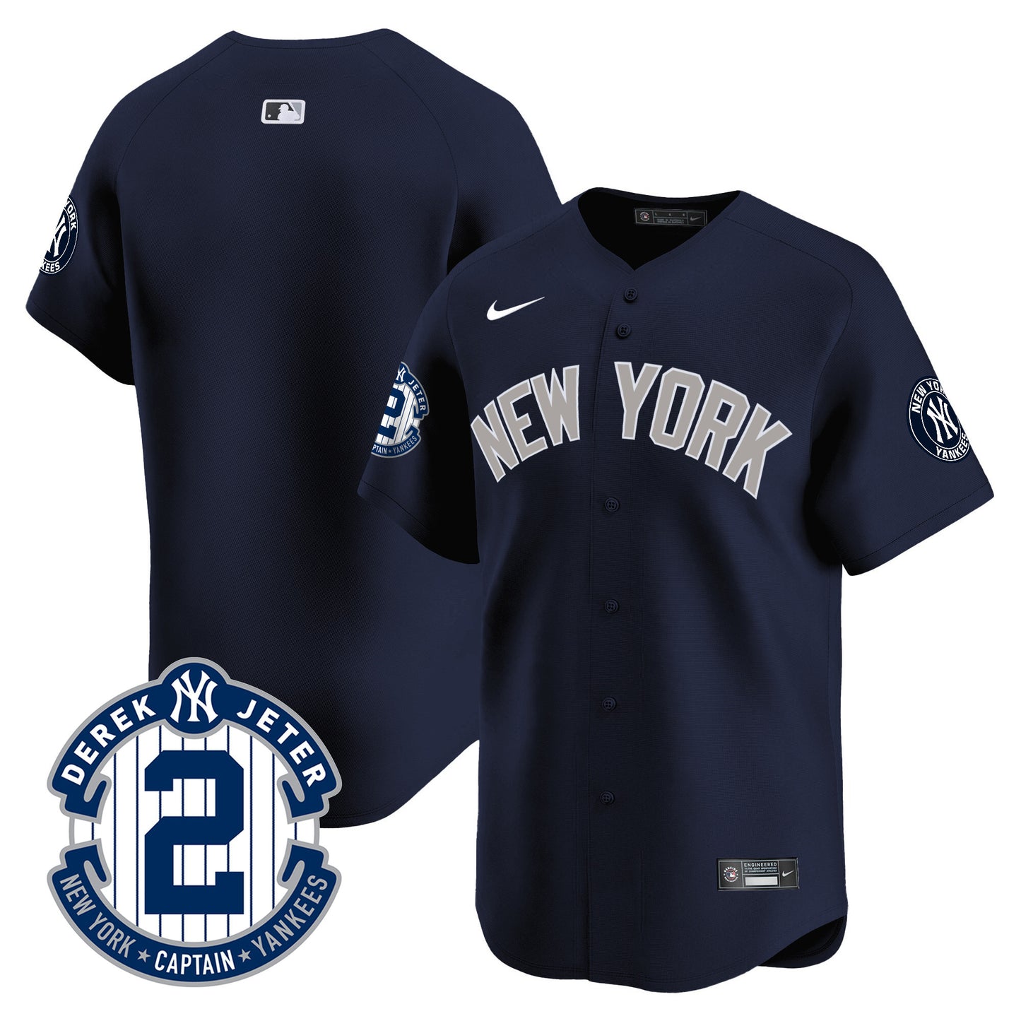 Yankees Derek Jeter Patch Vapor Premier Limited Jersey - All Stitched