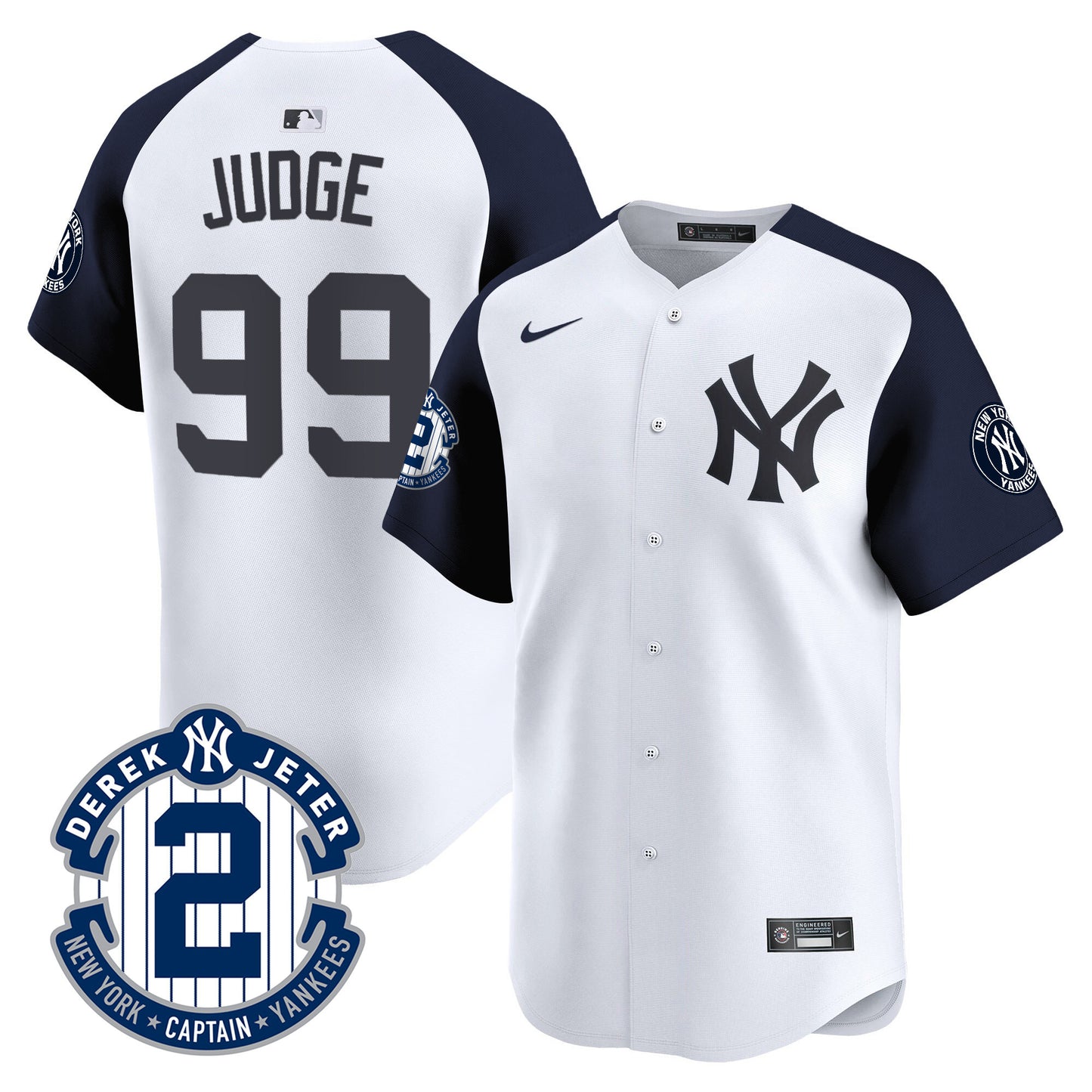 Yankees Derek Jeter Patch Vapor Premier Limited Jersey - All Stitched